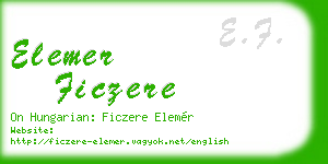 elemer ficzere business card